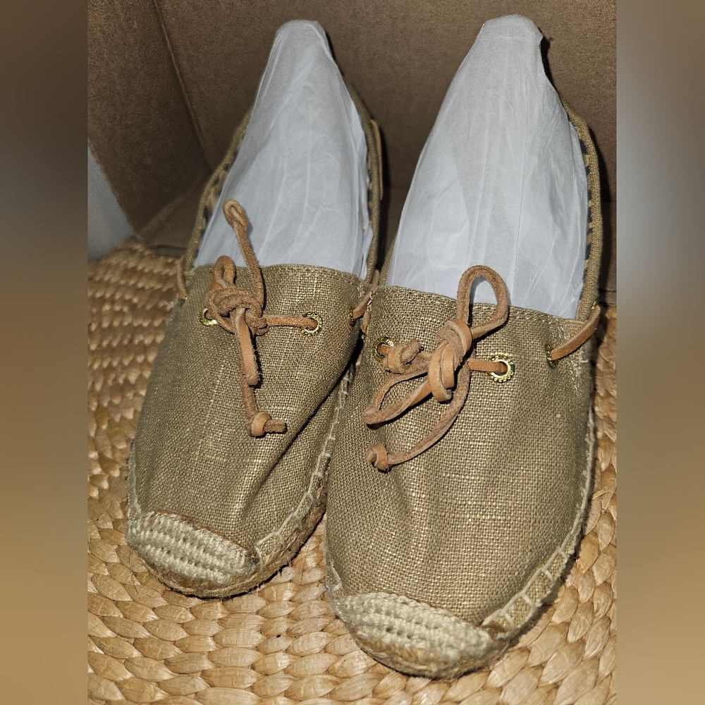 Sperry Women's Gold canvas & jute Espadrilles Size 7.5M